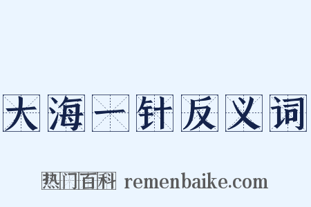 大海一针反义词是什么意思的图片